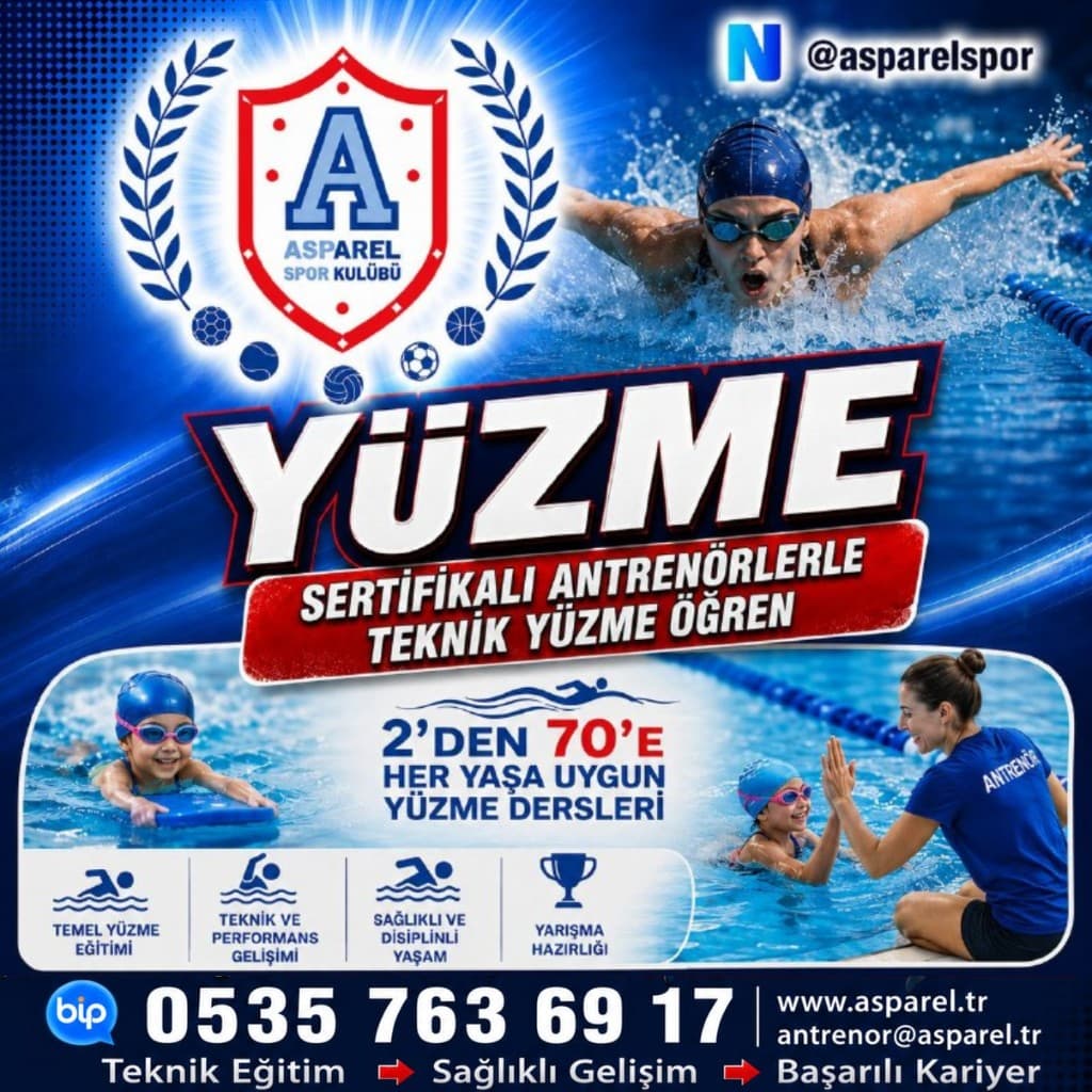 Asparel Yüzme — sertifikalı antrenörlerle teknik yüzme öğren